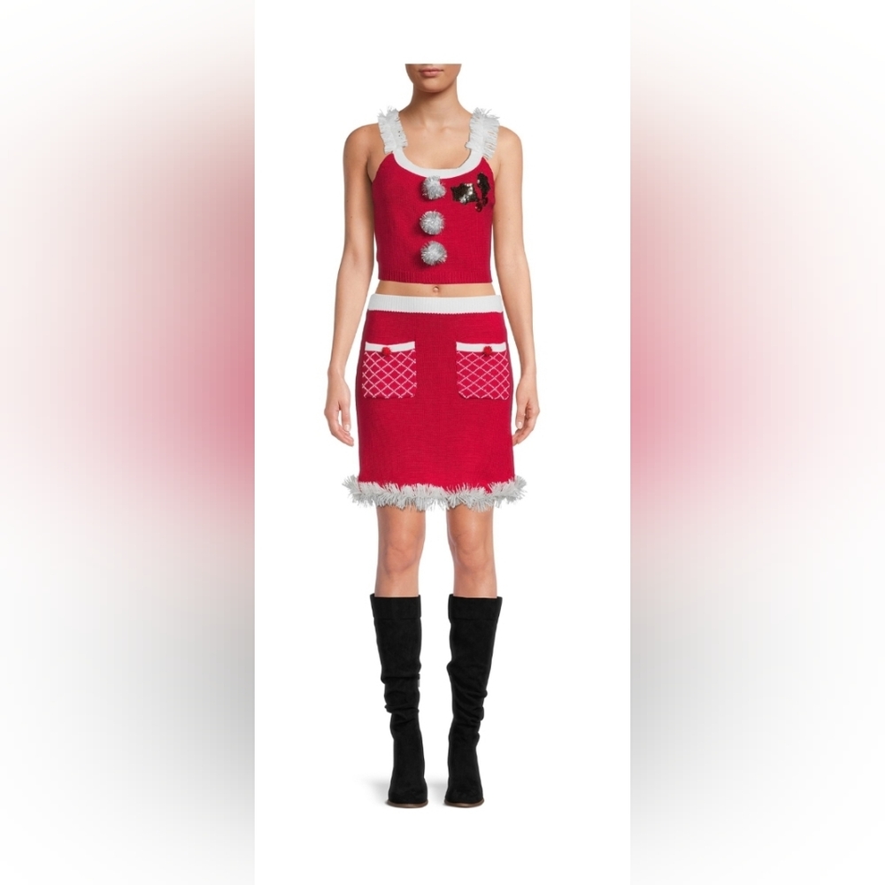 SKIRT IS A LG TOP IS A XXL NEW WITH TAGS SANTA BABY OUTFIT G4
